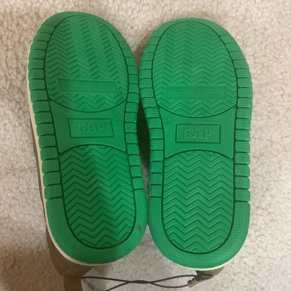 Baby GAP brown with green laces inner ankle zipper new - Picture 4 of 5
